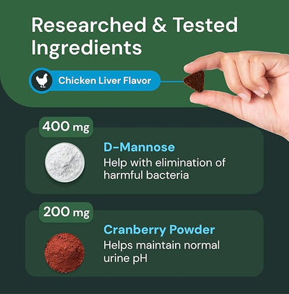VETRISCIENCE Veterinary Strength UT Health Chews - Clinically Studied UT Support Supplement for Dogs - Supports Canine Urinary Health - Naturally Sourced - Features GanedenBC30-60 Count