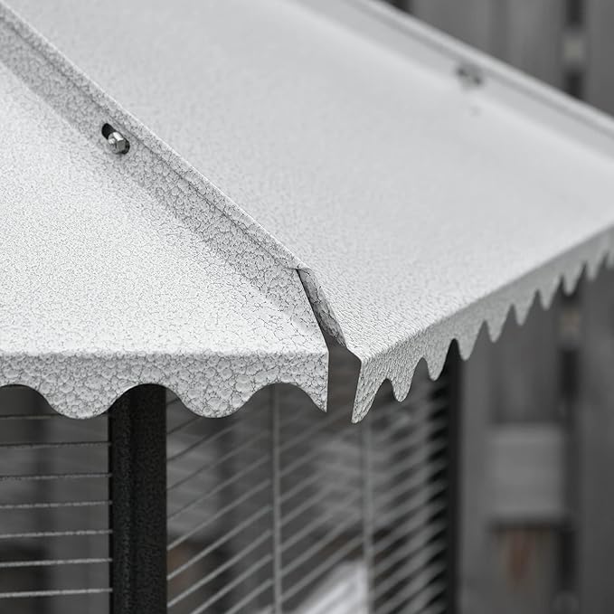 PawHut 44" Hexagon Covered Canopy Portable Aviary Flight Bird Cage With Storage