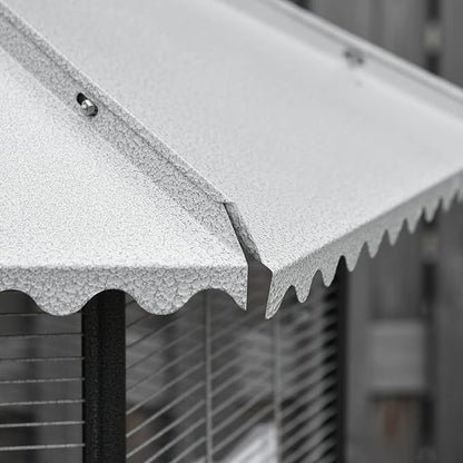 PawHut 44" Hexagon Covered Canopy Portable Aviary Flight Bird Cage With Storage