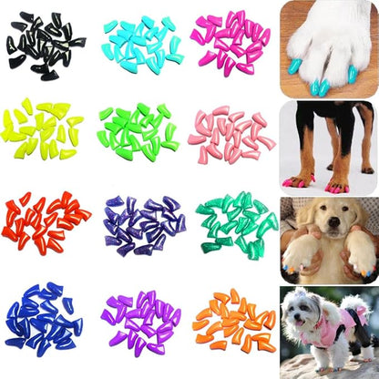 VICTHY 120pcs (12 Colors) Dog Nail Caps | Dog Claw Covers Dog Nail Covers with Adhesives Glue and Applicatorsï¼_XLï¼