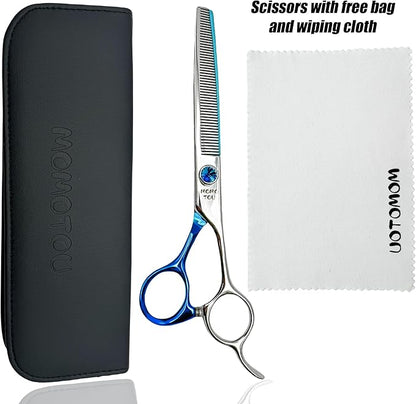 7 inches Professional Thinning Dog Grooming Scissors Made of Japanese Advanced Stainless Steel Pet Shears with Diamond Adjustable Screw for Dogs and Cats