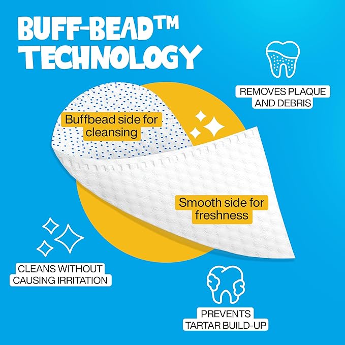 Teeth Cleaning Wipes 60 Packs - Dental Wipes to Reduce Plaque & Tartar for Dogs & Cats - Mint Pet Dental Wipes for Oral Freshness - Dog Tooth Brushing Kit Dental Wipes