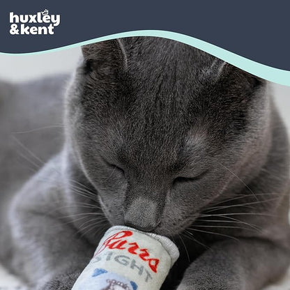 Huxley & Kent Plush Cat Toy - Interactive Catnip Toy for Cats & Kittens - Soft Kitty Toy with Crinkle & Catnip - Fun Indoor Play Toy - Purrs Light