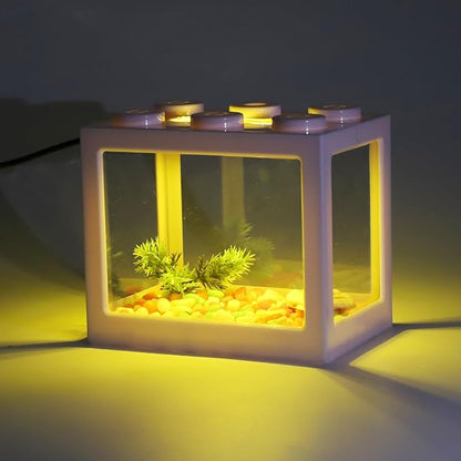 Mini Aquarium Lamp, USB Aquarium Light, LED Desktop Fish Tank Light, Small Decoration Aquarium Light, Aquarium Accessories, Yellow Light
