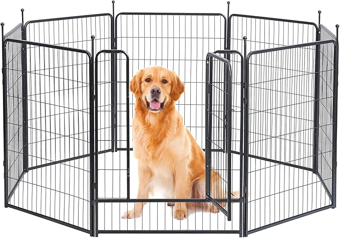 Dog Playpen, Dog Fences for The Yard, Portable Outdoor Dog Playpen for Large/Medium/Small Dogs, Foldable Metal Dog playpen, with Doors (16 Panels, 40")