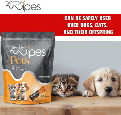 Pets - Extra Thick Pet Wipes for Dogs & Cats | Ultra Soft Dog Wipes for Paws, Face, Ears & Body | Hypoallergenic, Alcohol-Free Cat Wipes | Travel-Friendly Pet Cleaning Wipes | 25 Count