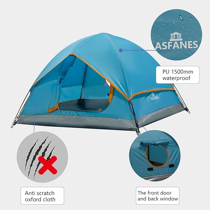 Outdoor Waterproof Pet Camping Tent, Cave Bed for Indoor Cats and Small Dogs, Portable Cat House Dog House, 39.3x39.3x23.6'', Blue, L.