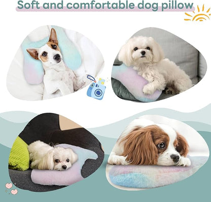 T'CHAQUE Dog Pillow Bed Cat Pillows for Indoor Cats Soft Dog Calming Pillow for Small Dogs Anxiety Relief Comfort Dog Neck Pillow Pet Sleeping Improve Pet Calming Toy for Upper Spine Support