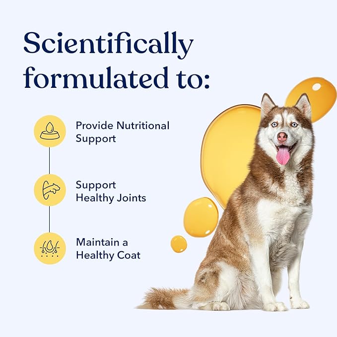 Honest Paws Wild Alaskan Salmon Oil for Dogs & Cats  Omega 3 Fish Oil Supplement for Skin, Coat, Joint & Heart Health  Natural, Sustainably Sourced, 16 oz