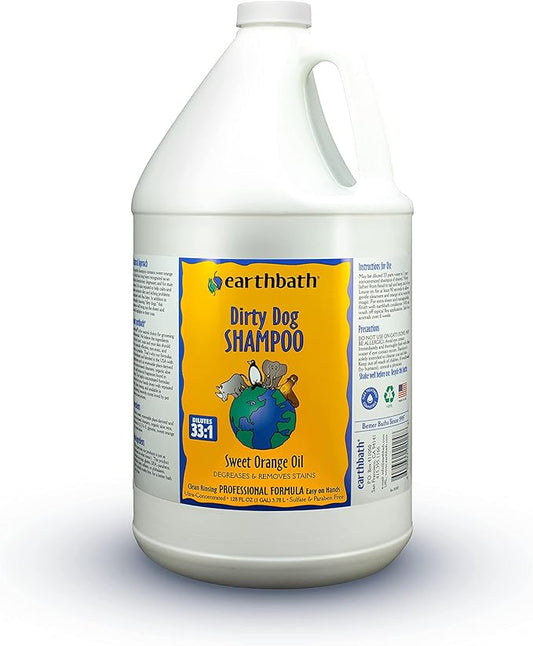 earthbath, Sweet Orange Dirty Dog Shampoo - Cruelty Free Dog Shampoo and Conditioner, Made in USA, Gentle Dog Wash, Best Puppy Shampoo & Puppy Supplies - 128 Oz (1 Pack)