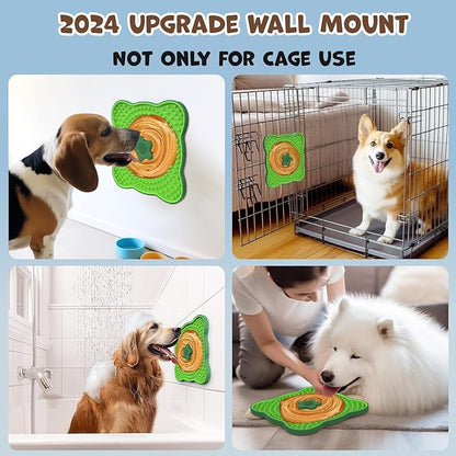 HOPET New Licking Mat for Dogs Crate, Interactive Large 7.1" Size Lick Mats for Boredom Relief & Anxiety Reduction, Soft & Safe Peanut Butter Lick Pad for Training(Flower-Shaped)