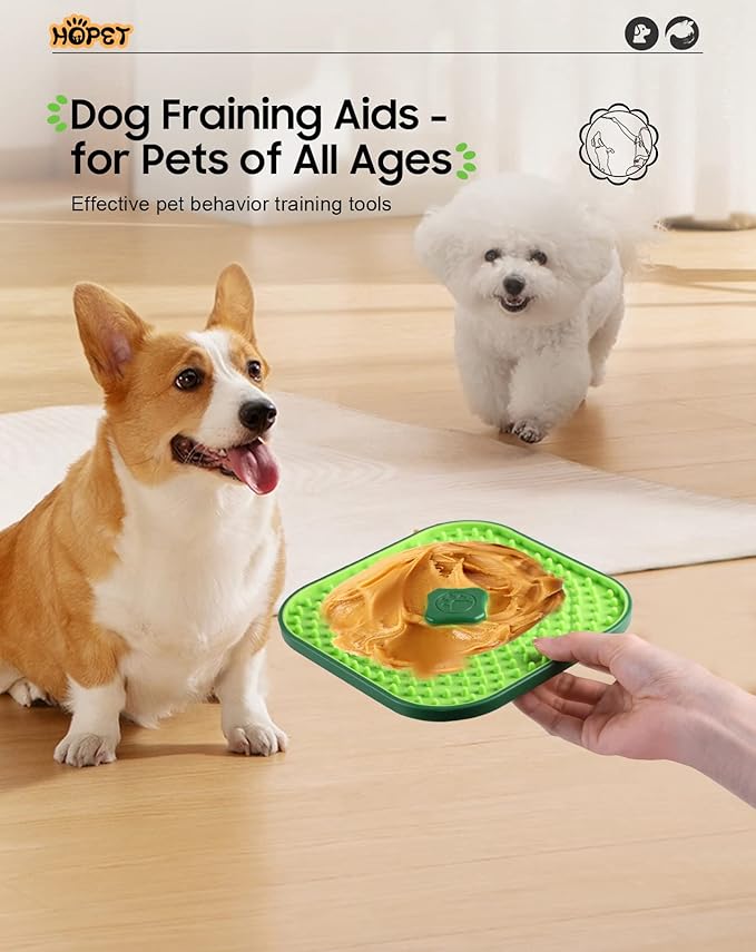 HOPET Licking Mat for Dogs Crate, Interactive Large 7.1" Size Lick Mats for Boredom Relief & Anxiety Reduction, Soft & Safe Peanut Butter Lick Pad for Training(Square-Shaped)