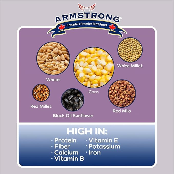 Armstrong Wild Bird Food All Season Bird Seed Blend, 33 Pounds - with Cut Corn, Wheat, White & Red Millet, Black Oil Sunflower Seeds for Blue Jays, Dark-Eyed Juncos and Mourning Doves