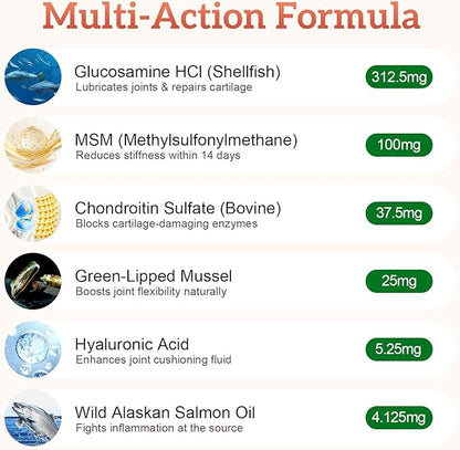 Advanced Dog Hip and Joint Supplement with Glucosamine, Chondroitin, MSM, and Vitamin C, Beef Flavor, 60 Soft Chews