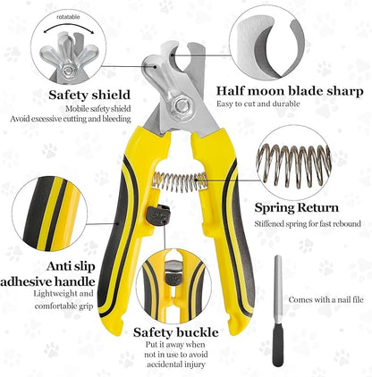 Diamond Dremel Dog Nail Grinder Attachment & Dog & Cat Pets Nail Clippers and Trimmers, Dremel Accessories & Dog Nail Trimmers with Safety Lock to Avoid Over Cutting, Grooming Tool for Pets