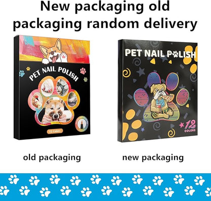 Pet Nail Polish Pen Set - Dog Nail Polish Pens Quick Dry, 12 Colors Fast Drying Dog Safe Nail Polish Set