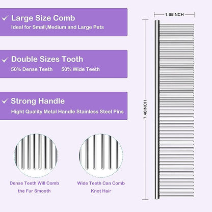 Dog Slicker Brush for Goldendoodles & Golden Doodle Brush for Grooming Kit - Dog Brush for Goldendoodle, Labradoodle, Poodles - Pet Hair Brush for Medium & Long Haired Dogs - Large (Purple)