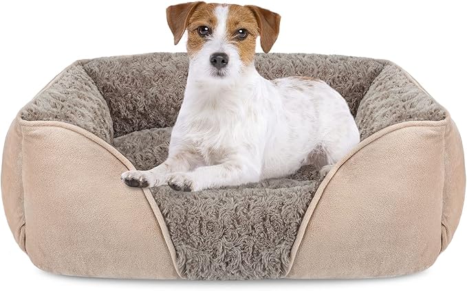 INVENHO Medium Dog Bed for Large Medium Small Dogs Rectangle Washable Dog Bed, Orthopedic Dog Bed, Soft Calming Sleeping Puppy Bed Durable Pet Cuddler with Anti-Slip Bottom M(25"x21"x8")