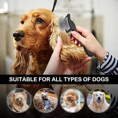 Dog Slicker Brush for Goldendoodles & Golden Doodle Brush for Grooming Kit - Dog Brush for Goldendoodle, Labradoodle, Poodles - Pet Hair Brush for Short & Medium Haired Dogs -Small (Black)