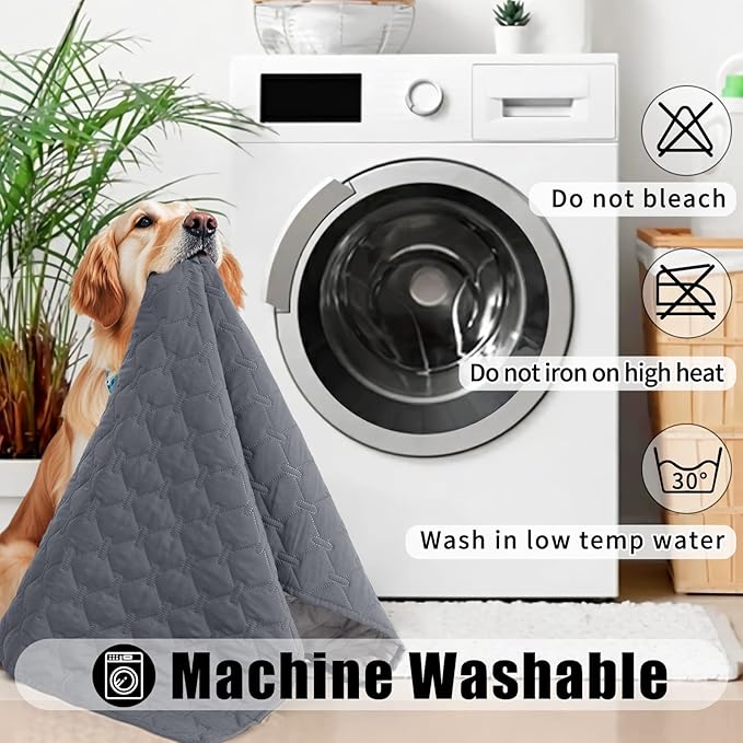 Smiry Waterproof Dog Blanket, Soft Dog Bed Cover Pet Blanket, Reversible Couch Cover for Dogs Washable, Pet Couch Covers for Sofa Furniture Protector for Puppy Cat (40x50 Inch, Grey/Light Grey)