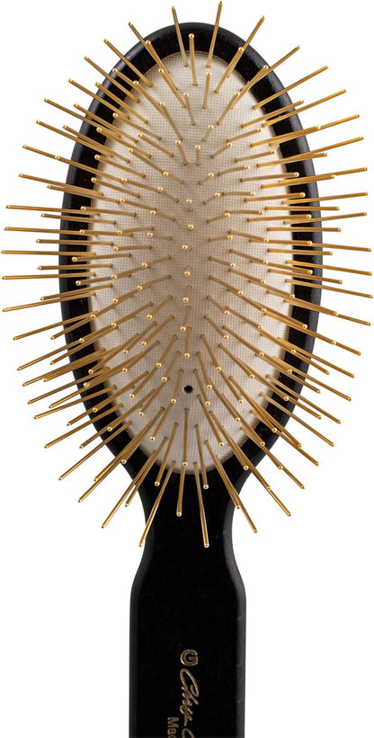 Chris Christensen 35mm Pin Dog Brush, Gold Series, Groom Like a Professional, 30% More Gold-Plated Stainless Steel Pins, Perfect for Fragile Coats, Ground and Polished Tips, Made in Germany