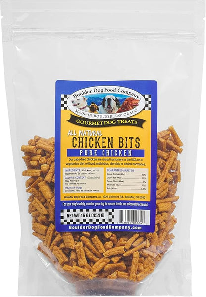 Chicken Bits: Pure Chicken Dog Treats - All Natural Treats for Dogs. Vet Approved, Limited Ingredients, Grain Free, Healthy & Nutritious Treats for Dogs (Chicken, 16oz)