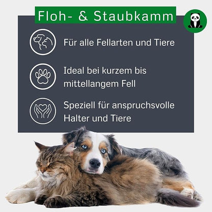 Alcott Bamboo Groom Flea Comb with 77 Rotating Pins for Pets