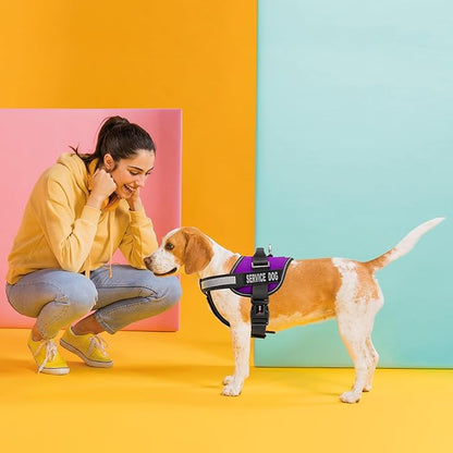 Dogline Unimax Service Dog Vest and Free Service Dog ID Badge with ADA Law, X-Small, Purple