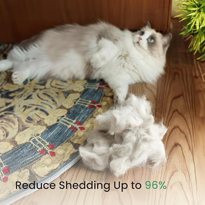 PawRake, Cat and Dog Brush for Shedding and Undercoat Dematting, Pet Grooming Tool for Medium to Long Hair Pets, Skin-Safe and Lightweight