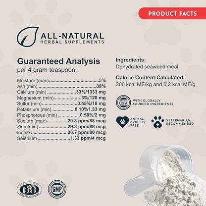 Animal Essentials Sea-Cal - Pure Seaweed Calcium Powder for Dogs with Magnesium, Joint Supplement for Dogs & Cats for Healthy Bones & Teeth, Joint Health, Icelandic Seaweed Calcium - 12 oz (Pack of 2)