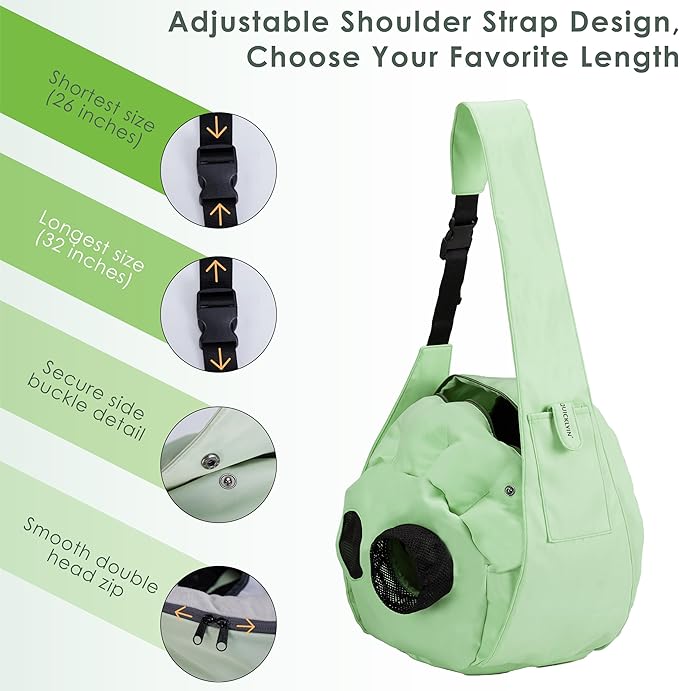 Small Dog Carrier Sling and Pet Nest, Soft-Sided Pet Sling Carrier with Thick Padded, Reversible Puppy Pouch with Breathable Mesh, Adjustable Strap, Dual-use Dog/Cat Travel Bag/Bed for Outdoor（5-22lb）