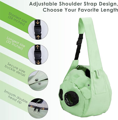Small Dog Carrier Sling and Pet Nest, Soft-Sided Pet Sling Carrier with Thick Padded, Reversible Puppy Pouch with Breathable Mesh, Adjustable Strap, Dual-use Dog/Cat Travel Bag/Bed for Outdoor（5-22lb）