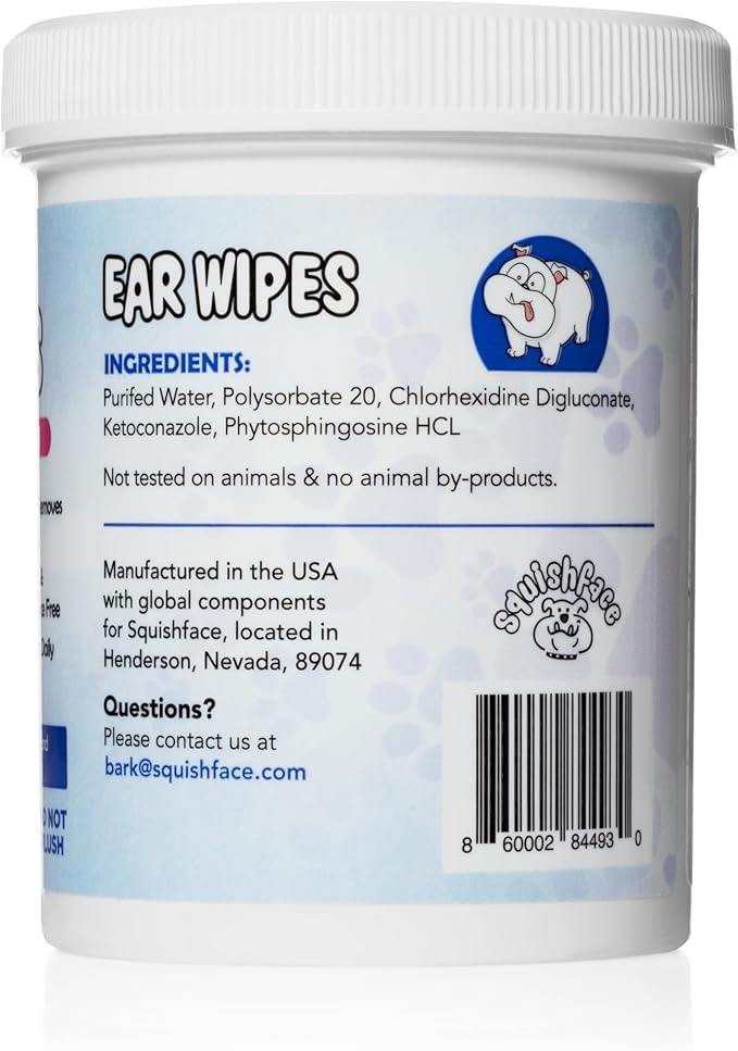 Squishface Tear Stain Paste + Wrinkle Wipes + Dog Ear Wipes Bundle - for Dogs with Wrinkles, Tear Stains, Tail Pockets, Irritated Paws & More - Great for All Breeds!