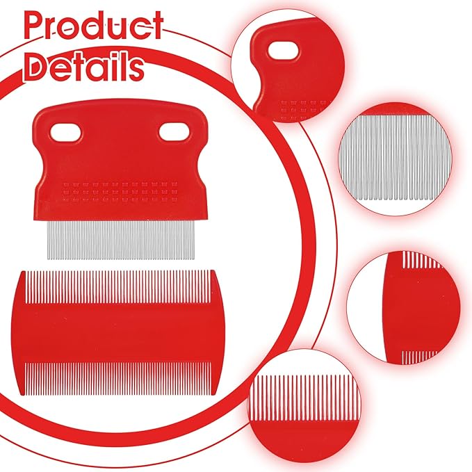 12 Pcs Pet Flea Comb Cat Metal Dog Comb Massage Dog Flea Comb Lice Combs Tick Comb for Dogs Flea Brush for Cat Fluffy hair Dog Grooming Tools