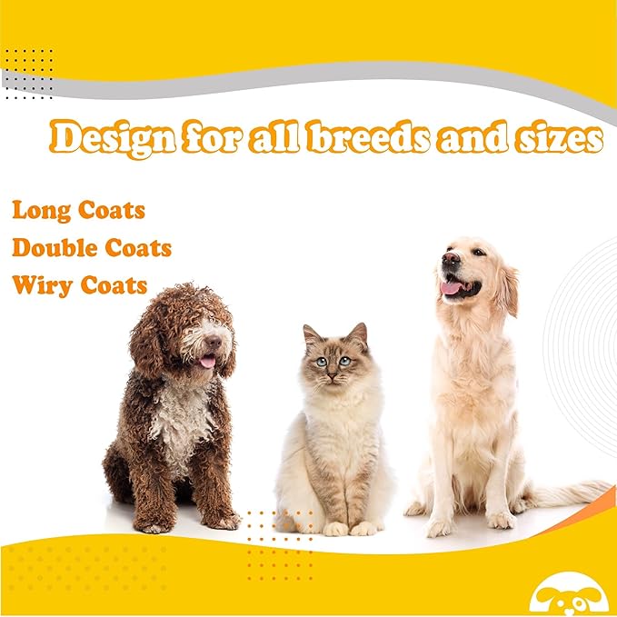 PetnBeyond Undercoat Rake - Double Sided Dematting Brush Tool for Cats and Dogs - Shedding Comb Mat Remover Deshedder - Safe Detangler - Dog Grooming Brush - Easy Mats and Tangles Removing - Cat Brush