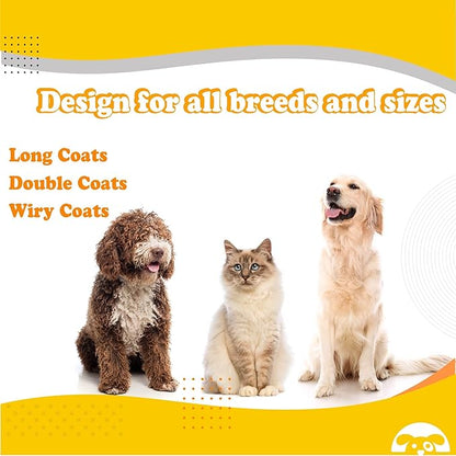 PetnBeyond Undercoat Rake - Double Sided Dematting Brush Tool for Cats and Dogs - Shedding Comb Mat Remover Deshedder - Safe Detangler - Dog Grooming Brush - Easy Mats and Tangles Removing - Cat Brush