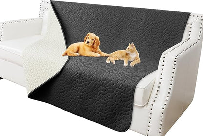 Waterproof Dog Blanket, Washable Anti-Slip Pet Couch Covers for Sofa,Pet Hair Resistant Blankets Bed Chair Furniture Couch Protector for Dogs-52x82,Black