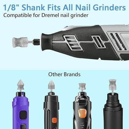 Diamond Rotary Nail Grinder Bits for Dog, 1/8" Diamond Dog Nail Grinder Attachment Attachment for Dremel Grinder Replacement Heads Pets Nail Care Clippers for Medium Large Dogs.