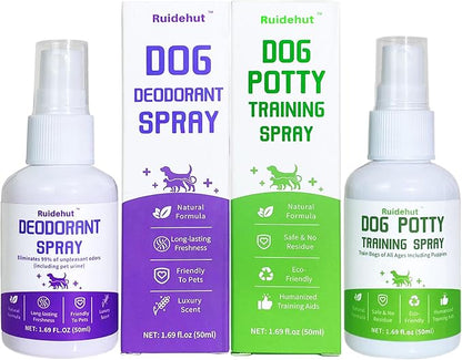 Dog Potty Training Spray & Dog Deodorant Spray, Assisted Puppy Potty Trainingï¼_liminate Dog Urine Odor, 1.69 Fl Oz Spray Set (1.69 Fl Oz Spray Set)
