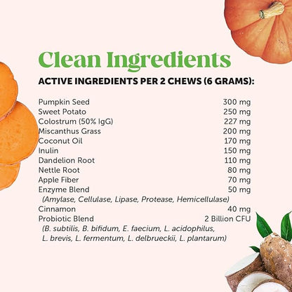 Dog Scoot Stopper - Complete Anal Gland Support with Fiber, Prebiotics & Probiotics - No Scoot for Dogs (90 ct)