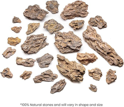 SubstrateSource Natural Stone for Aquarium, Terrarium, Paludarium, Reptile Enclosures - Set of Decorative Rocks for Landcapes, Aquascaping, Fish Tank Decor (Dragon Stone, 10 Pounds, 2-8")