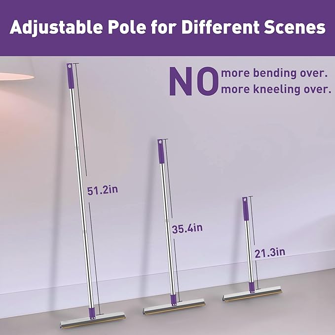 52" Carpet Rake for Pet Hair Removal, Adjustable and Reusable Pet Hair Carpet Rake, Long Handle Large Dog Hair Carpet Scraper for Rugs, Carpets, Stairs,Pet Beds, Carpet Brush Hair Remover Broom