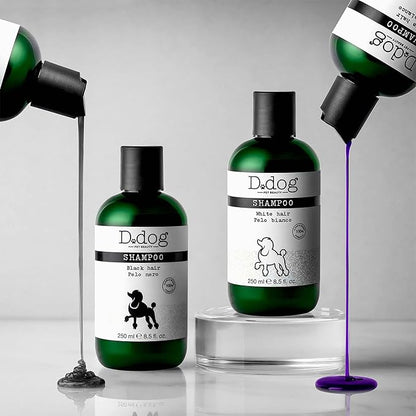 Diego dalla Palma D-Dog Pet Shampoo Black Hair - Shines and Brightens Fur - Enhances Color of Black and Dark Coat - Removes Dirt and Buildup with Every Wash - Hypoallergenic and Alcohol Free - 8.5 Oz