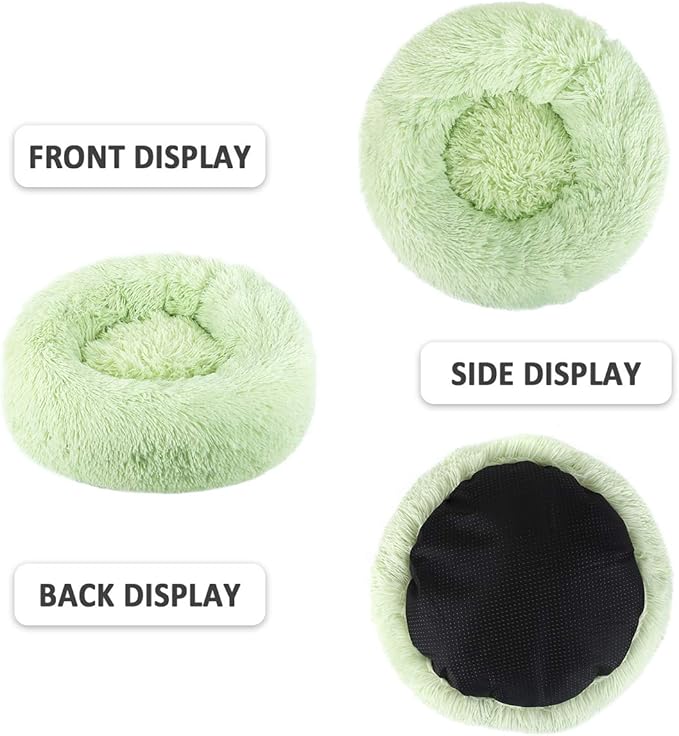 NOYAL Calming Dog Bed Donut Anti Anxiety Fluffy Dog Bed for Small Medium Dog and Cat