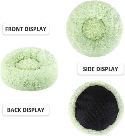 NOYAL Calming Dog Bed Donut Anti Anxiety Fluffy Dog Bed for Small Medium Dog and Cat