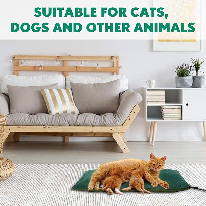 PETNF Outdoor Pet Heating Pads for Dog,Soft Electric Blanket Auto Temperature Control,Heated Mat for Dog House,Whelping Supply for Pregnant New Born Stray Feral Cat Puppy,Safe