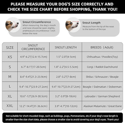 Dog Muzzle, Breathable Soft Muzzle for Small Dogs to Anti & Prevent Barking Biting Chewing, Reflective & Adjustable Basket Muzzle with Air Mesh for Toy Poodles Grey S