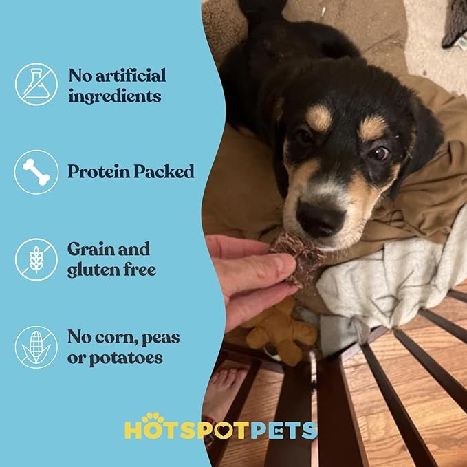 hotspot pets Dehydrated Beef Lung Dog Treats - 2lb Big Bag- All-Natural, One Ingredient - High Protein, Low Fat - Slow Roasted Oven Baked Dog Chews, A Healthy Rawhide Alternative for All Dogs