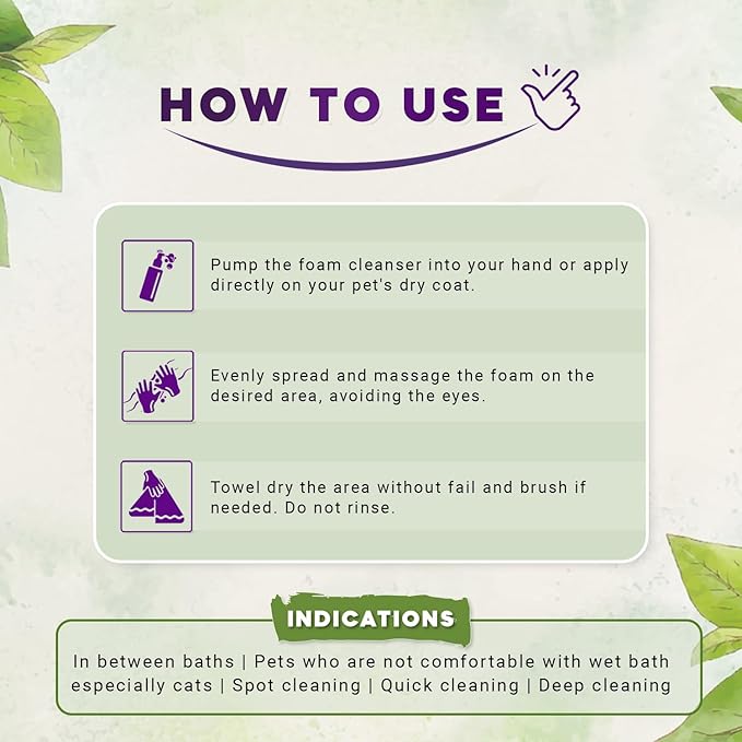 Natural Remedies Fresh Me Up Waterless Mild Foam Cleanser for Dogs and Cats - Dry Shampoo - Grooming Bath Supplies - Pet Deodorizer, Lick Safe, Hypoallergenic & Sulphate Free, All Breeds, 4.73 fl. oz.