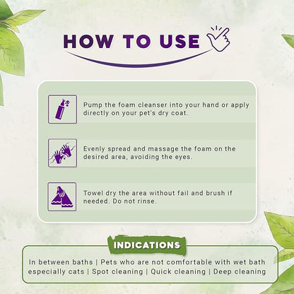 Natural Remedies Fresh Me Up Waterless Mild Foam Cleanser for Dogs and Cats - Dry Shampoo - Grooming Bath Supplies - Pet Deodorizer, Lick Safe, Hypoallergenic & Sulphate Free, All Breeds, 4.73 fl. oz.